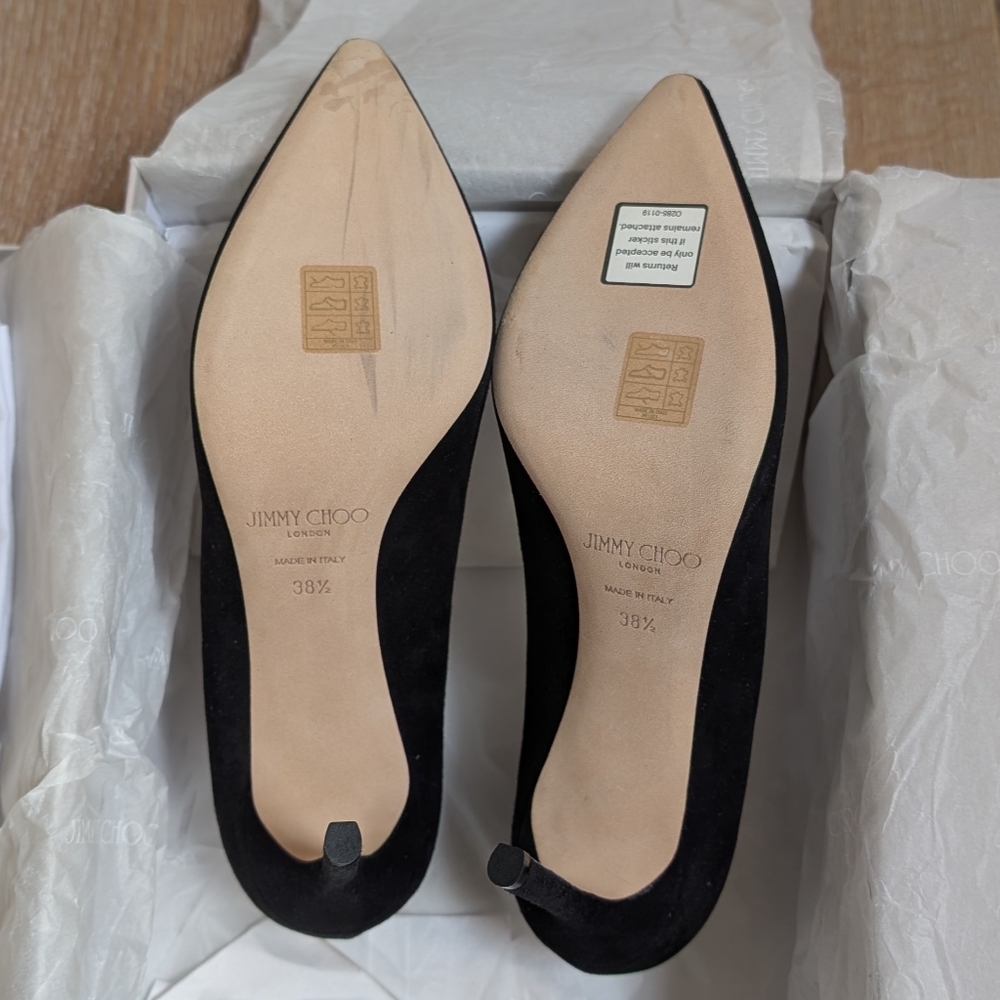 NIB Jimmy Choo 247 Romy Black Suede Stiletto Pumps - Picture 3 of 8
